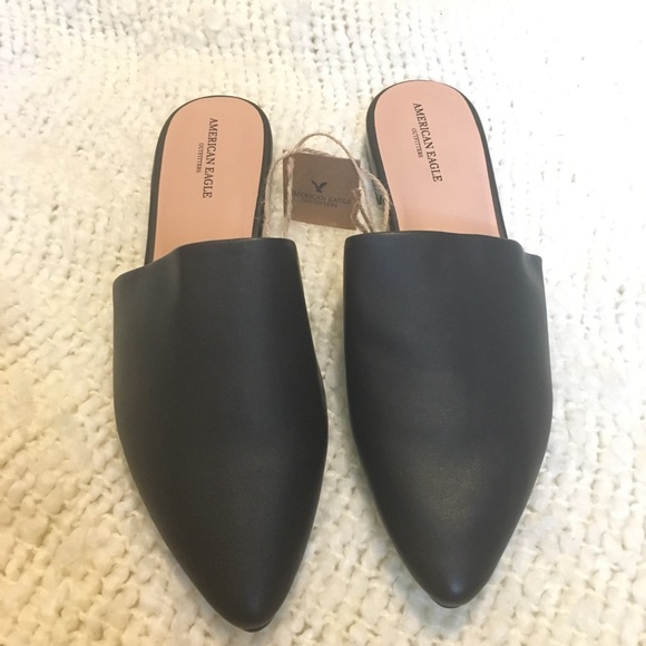 American Eagle Outfitters Shoes - Faux leather Black Mule AEO